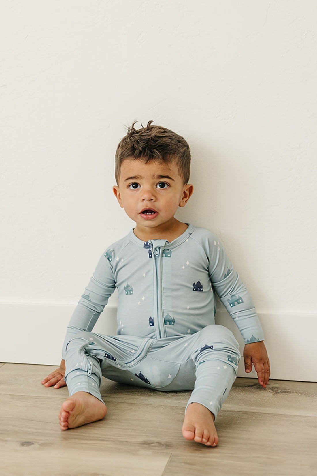 Blue Masjid Zip Romper